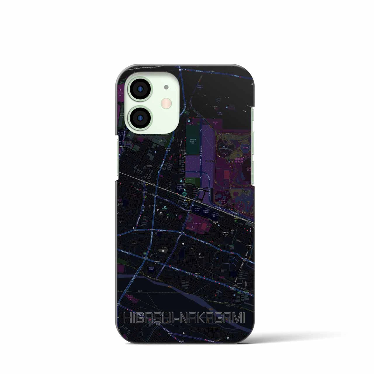 【東中神(東京都)】地図柄iPhoneケース(バックカバータイプ)