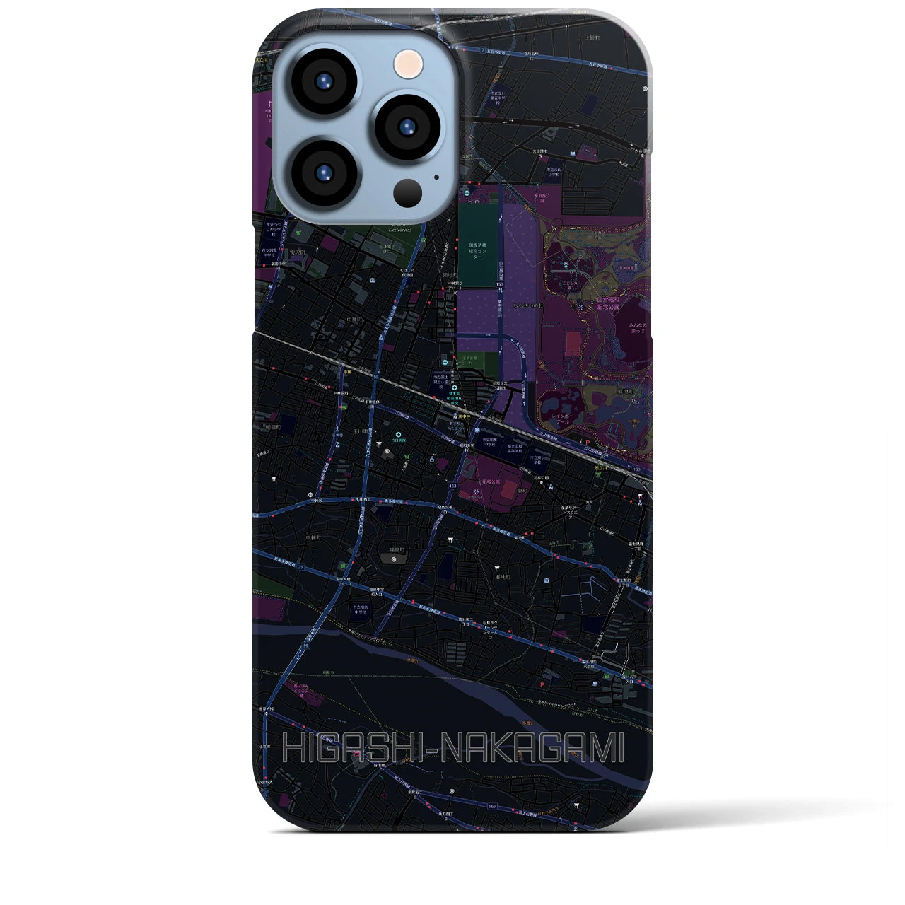 【東中神(東京都)】地図柄iPhoneケース(バックカバータイプ)