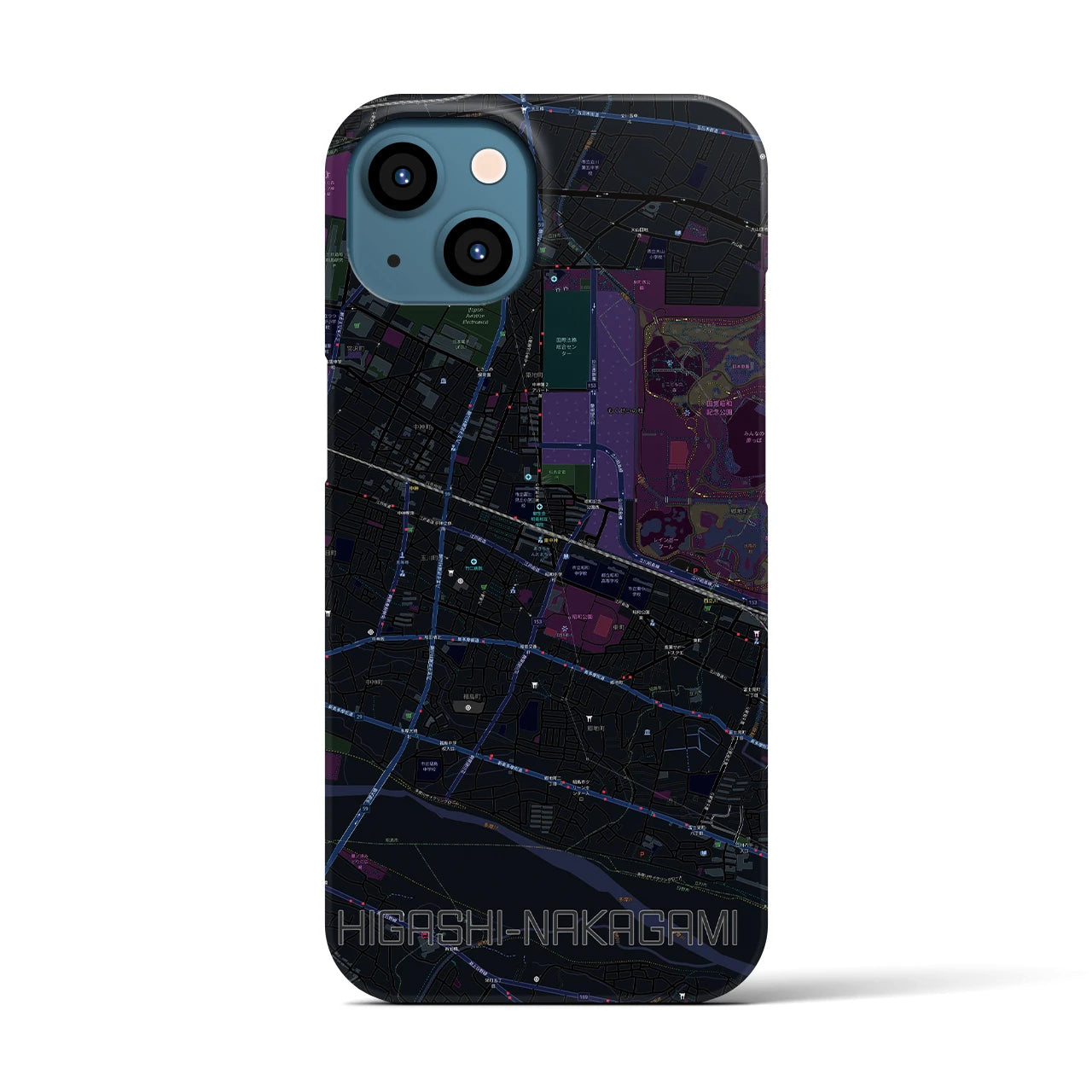 【東中神(東京都)】地図柄iPhoneケース(バックカバータイプ)