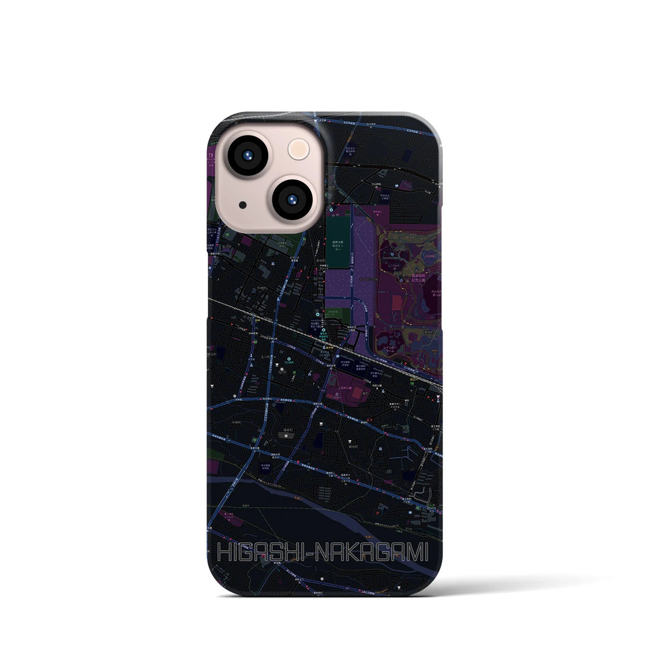 【東中神(東京都)】地図柄iPhoneケース(バックカバータイプ)