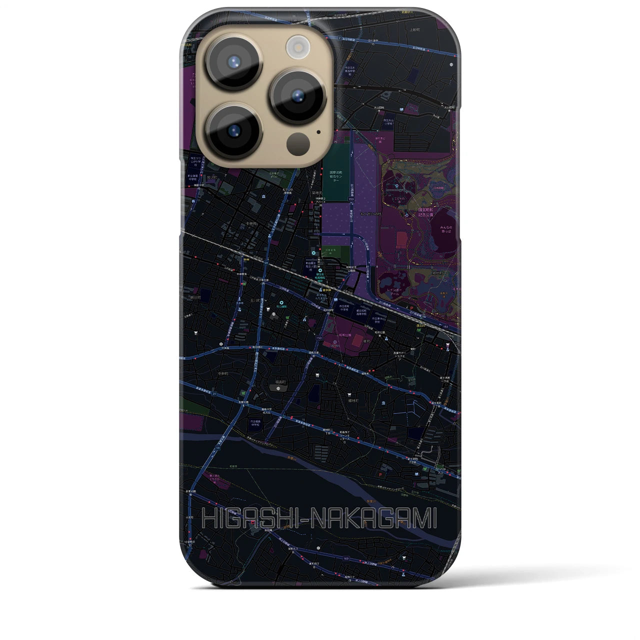 【東中神(東京都)】地図柄iPhoneケース(バックカバータイプ)