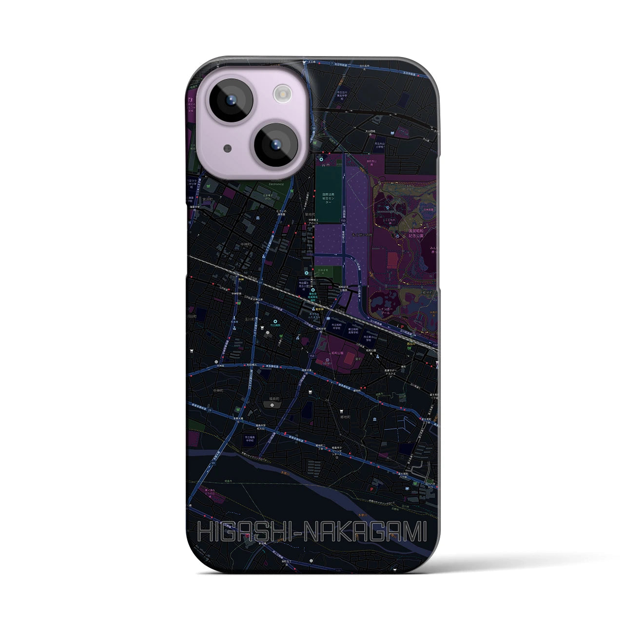 【東中神(東京都)】地図柄iPhoneケース(バックカバータイプ)