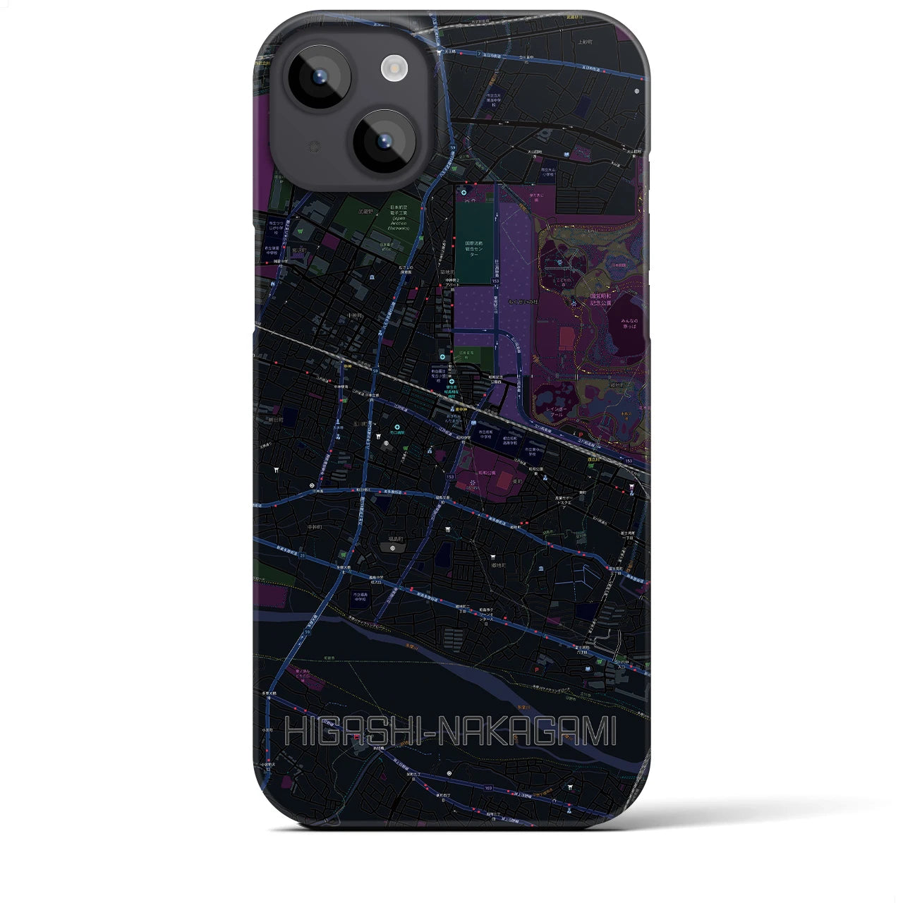 【東中神(東京都)】地図柄iPhoneケース(バックカバータイプ)