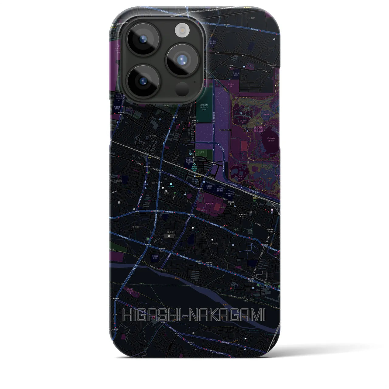【東中神(東京都)】地図柄iPhoneケース(バックカバータイプ)