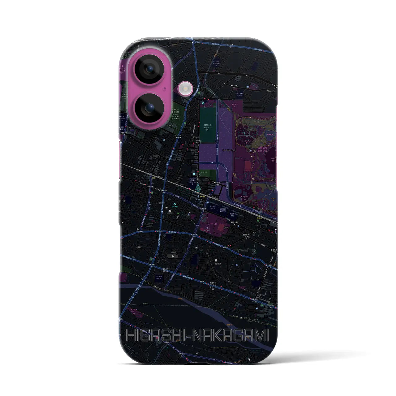 【東中神(東京都)】地図柄iPhoneケース(バックカバータイプ)