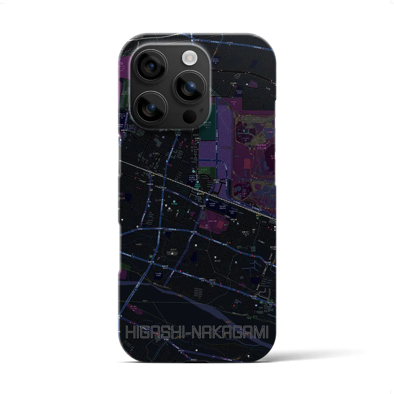 【東中神(東京都)】地図柄iPhoneケース(バックカバータイプ)