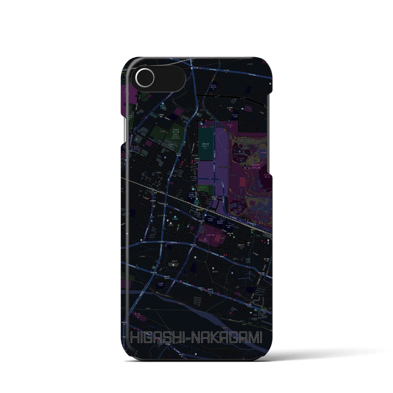 【東中神(東京都)】地図柄iPhoneケース(バックカバータイプ)