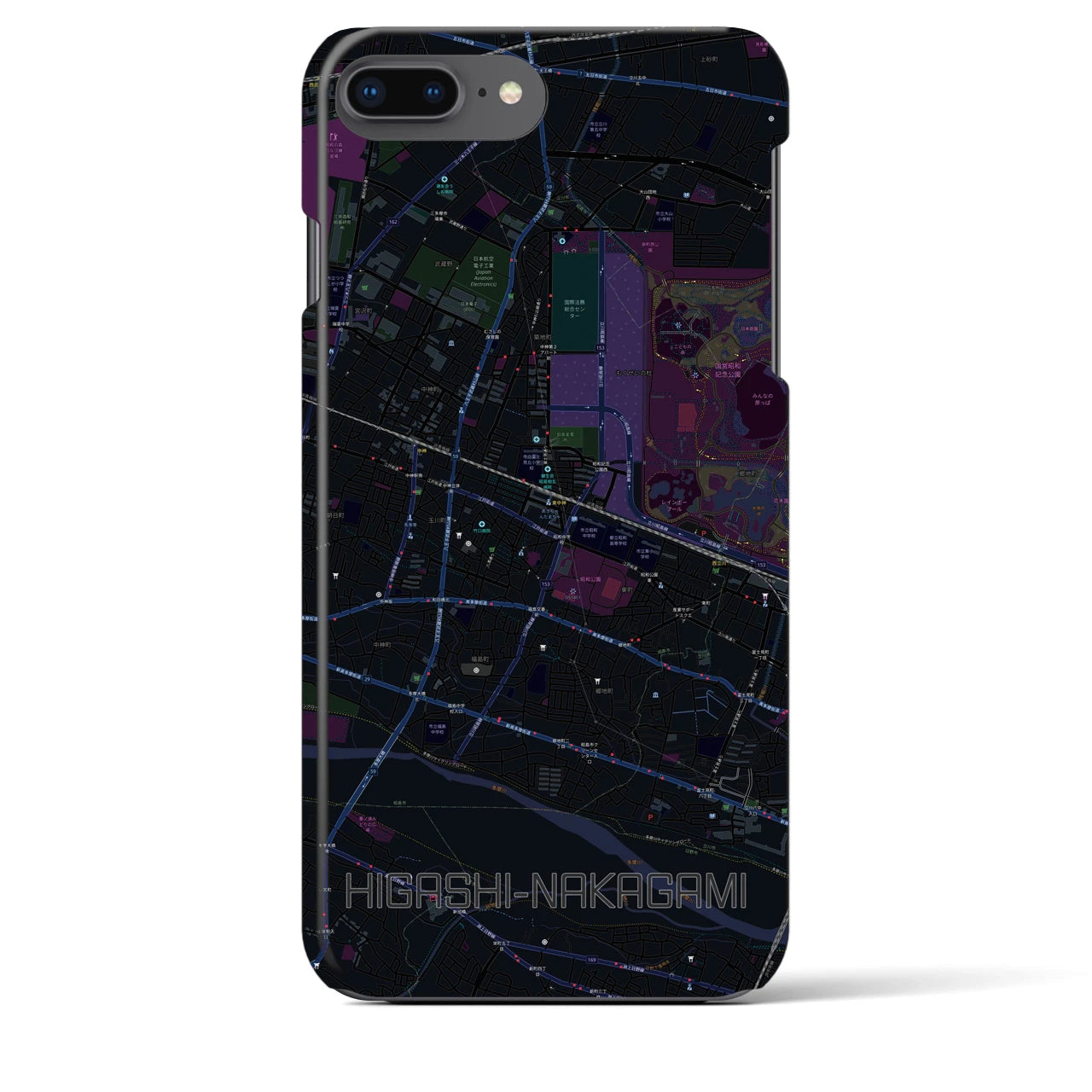 【東中神(東京都)】地図柄iPhoneケース(バックカバータイプ)