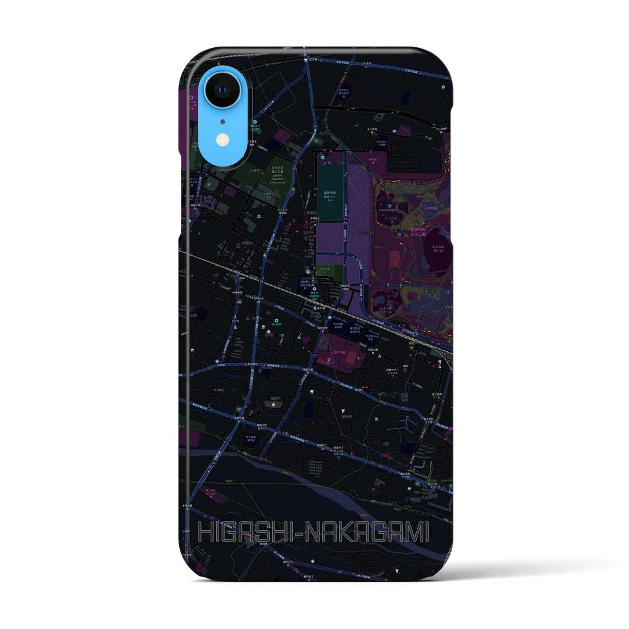 【東中神(東京都)】地図柄iPhoneケース(バックカバータイプ)