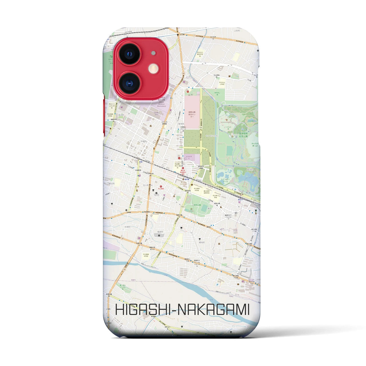 【東中神(東京都)】地図柄iPhoneケース(バックカバータイプ)