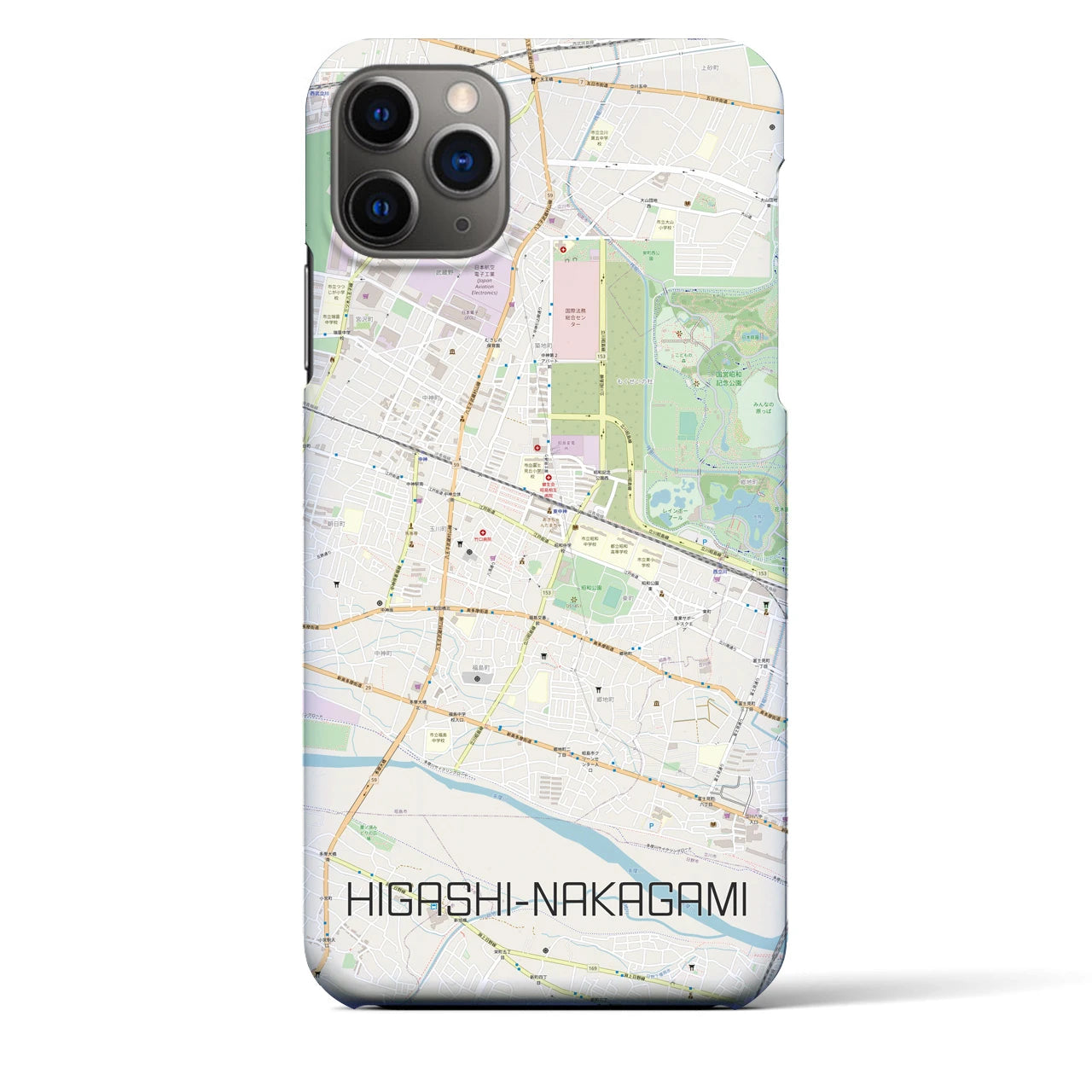 【東中神(東京都)】地図柄iPhoneケース(バックカバータイプ)