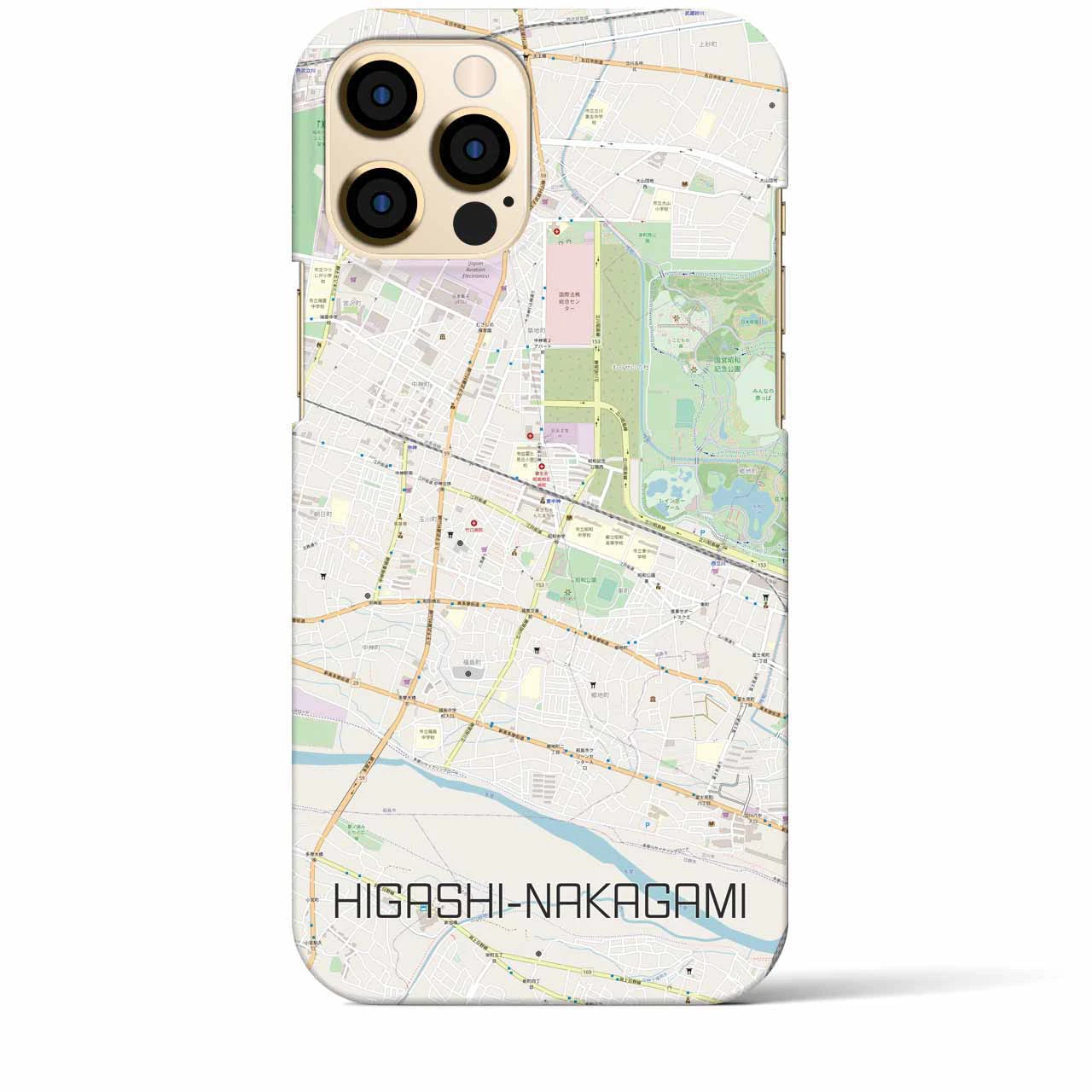 【東中神(東京都)】地図柄iPhoneケース(バックカバータイプ)
