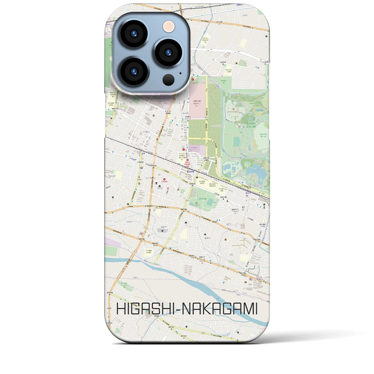 【東中神(東京都)】地図柄iPhoneケース(バックカバータイプ)