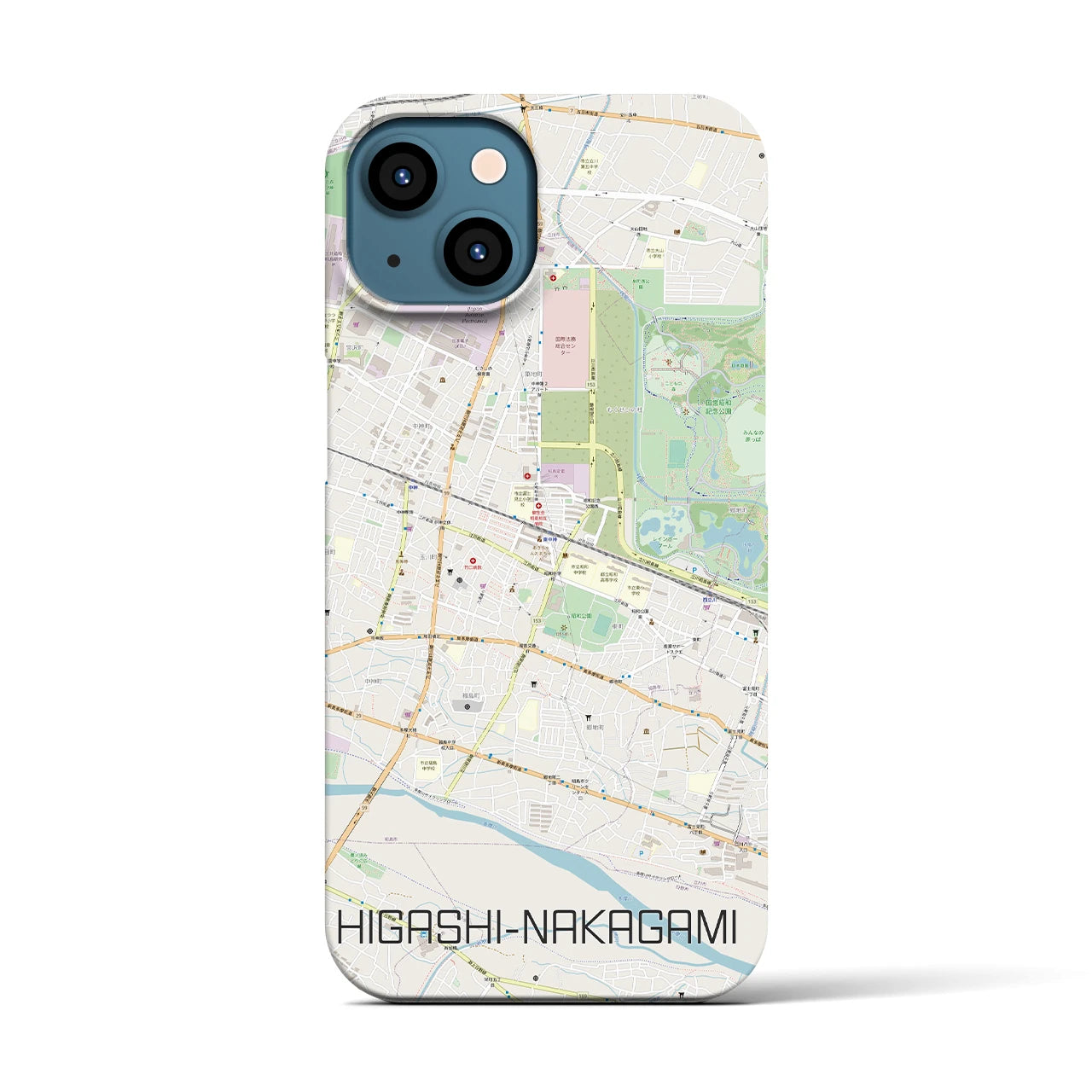 【東中神(東京都)】地図柄iPhoneケース(バックカバータイプ)