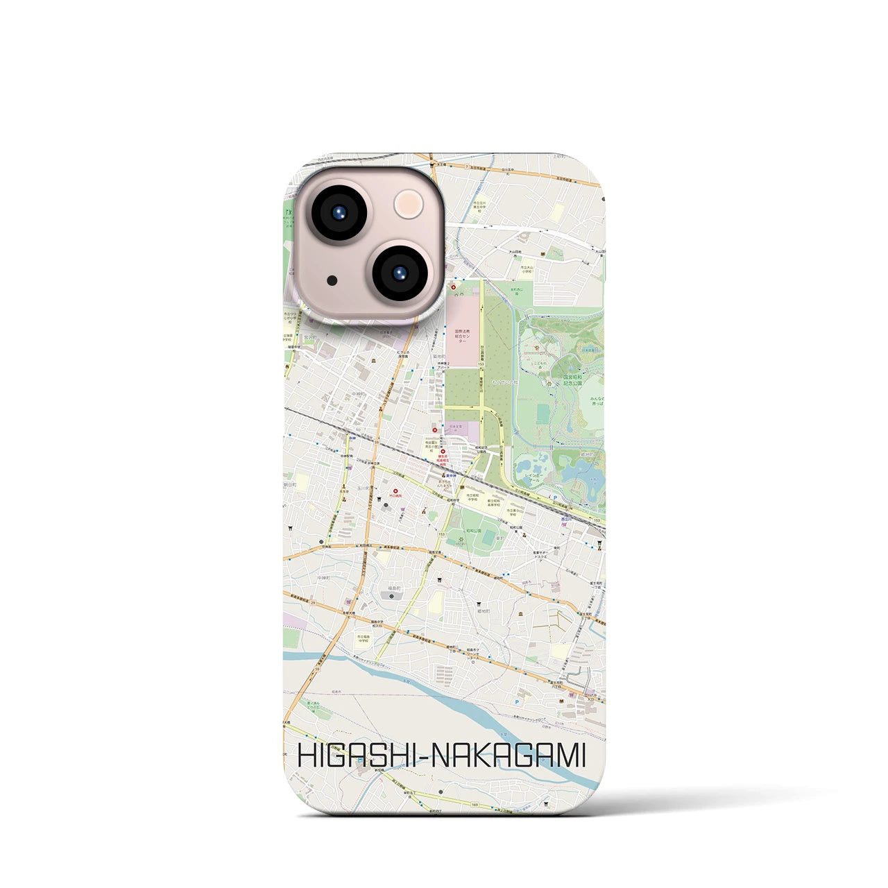 【東中神(東京都)】地図柄iPhoneケース(バックカバータイプ)