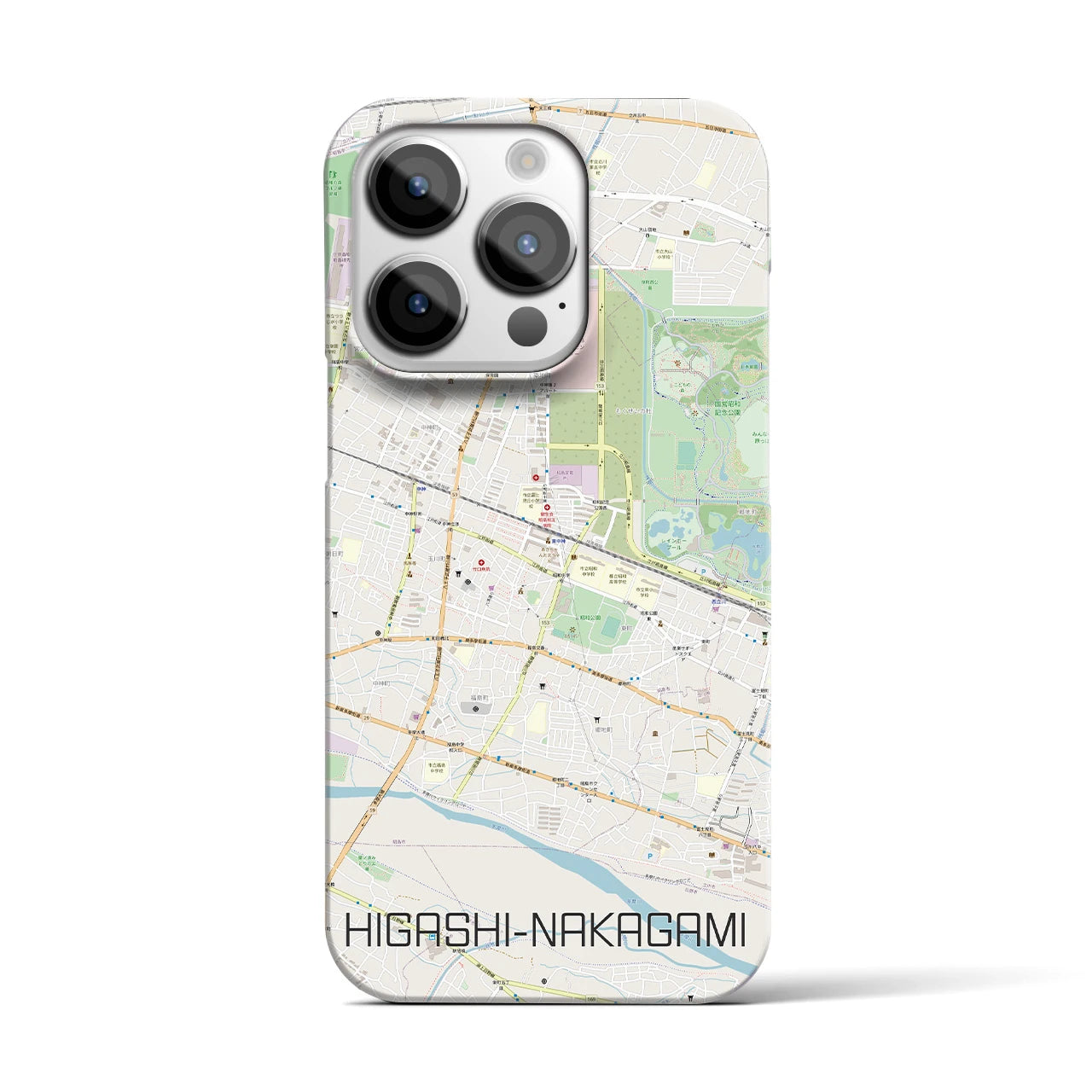 【東中神(東京都)】地図柄iPhoneケース(バックカバータイプ)