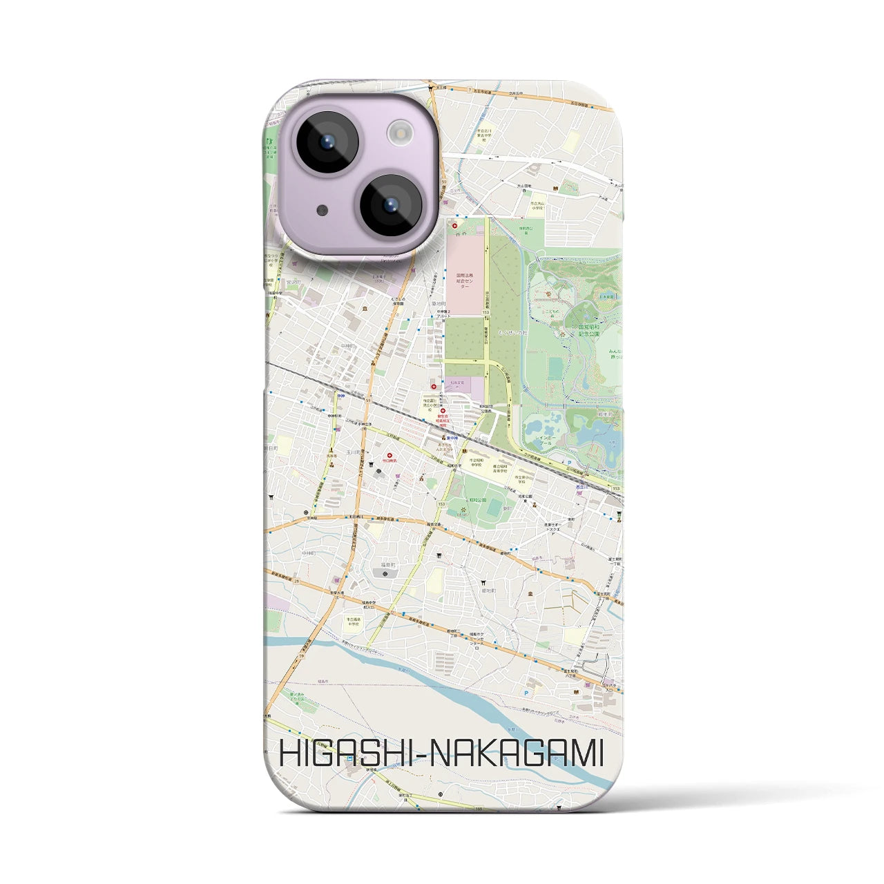 【東中神(東京都)】地図柄iPhoneケース(バックカバータイプ)