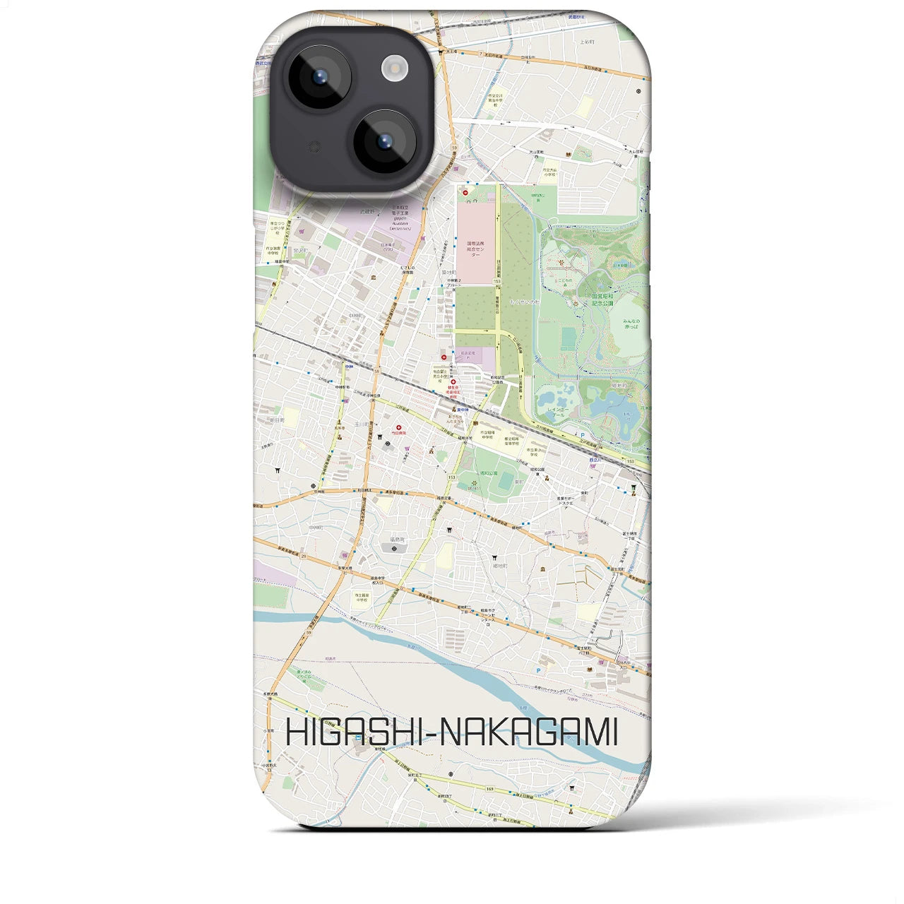 【東中神(東京都)】地図柄iPhoneケース(バックカバータイプ)
