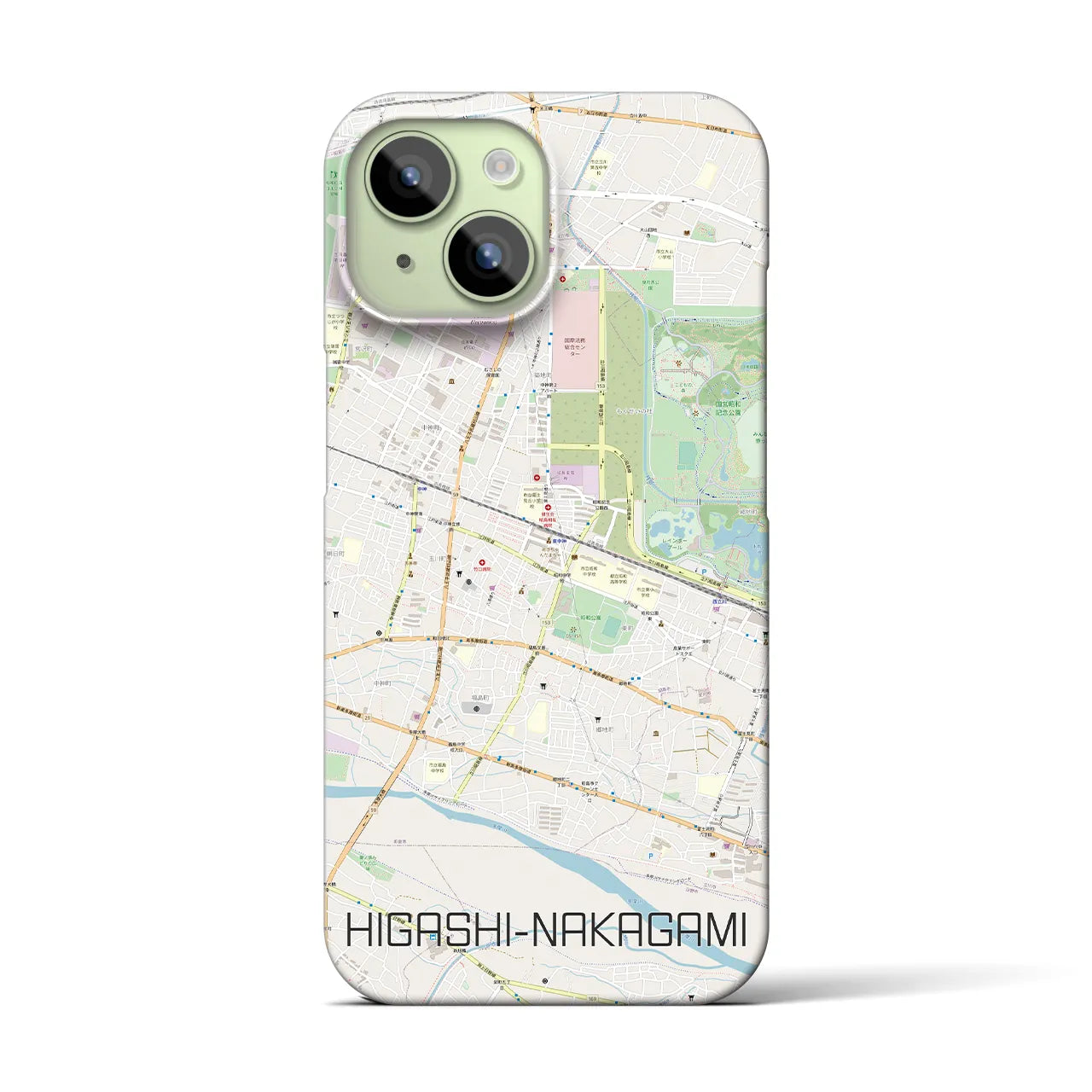 【東中神(東京都)】地図柄iPhoneケース(バックカバータイプ)