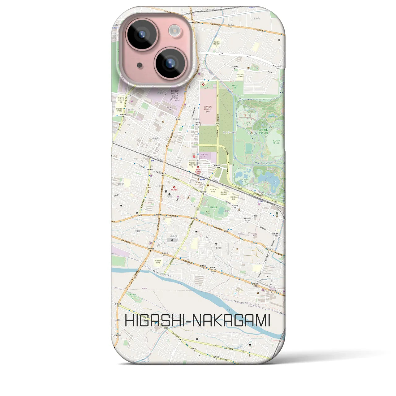 【東中神(東京都)】地図柄iPhoneケース(バックカバータイプ)