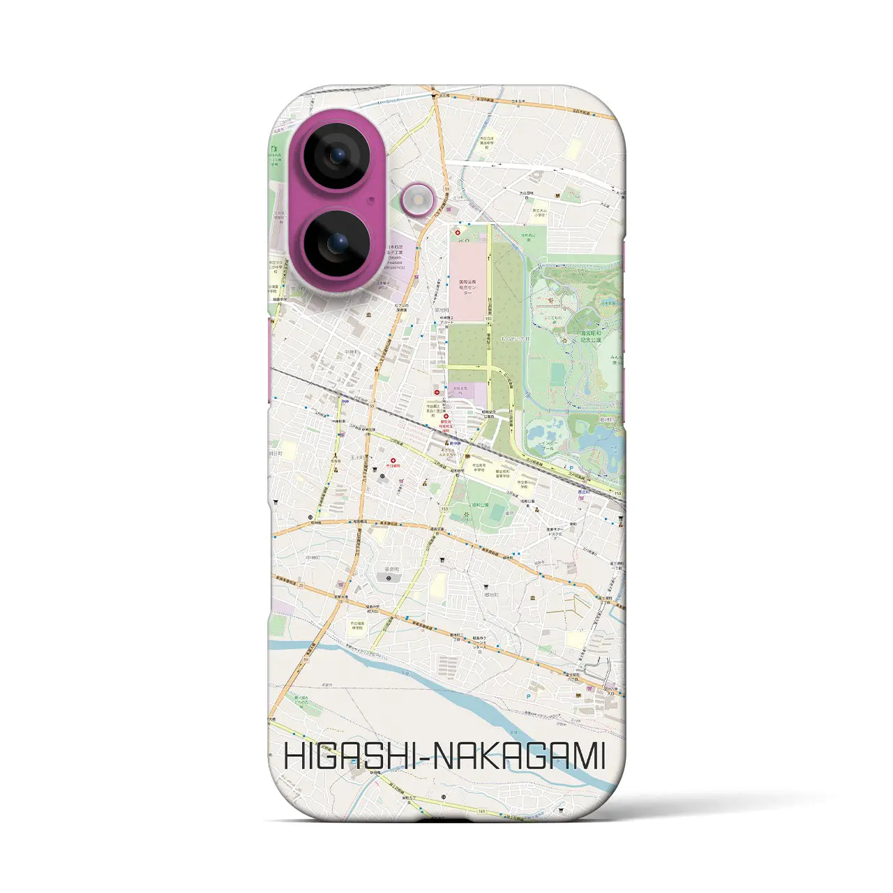 【東中神(東京都)】地図柄iPhoneケース(バックカバータイプ)