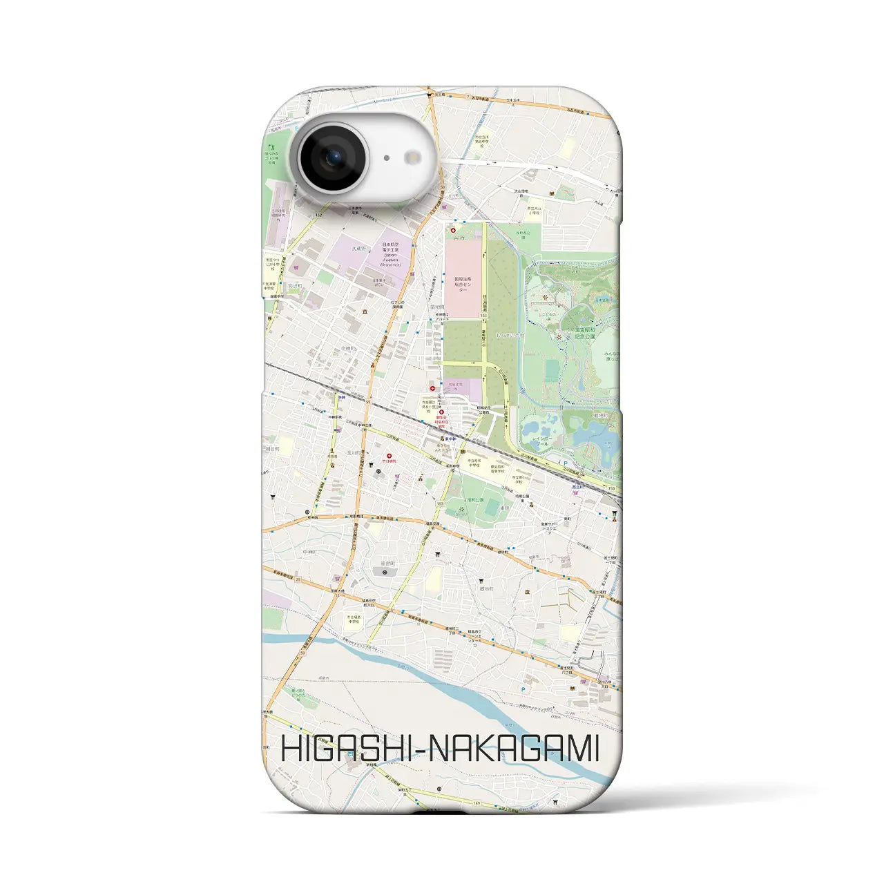 【東中神(東京都)】地図柄iPhoneケース(バックカバータイプ)