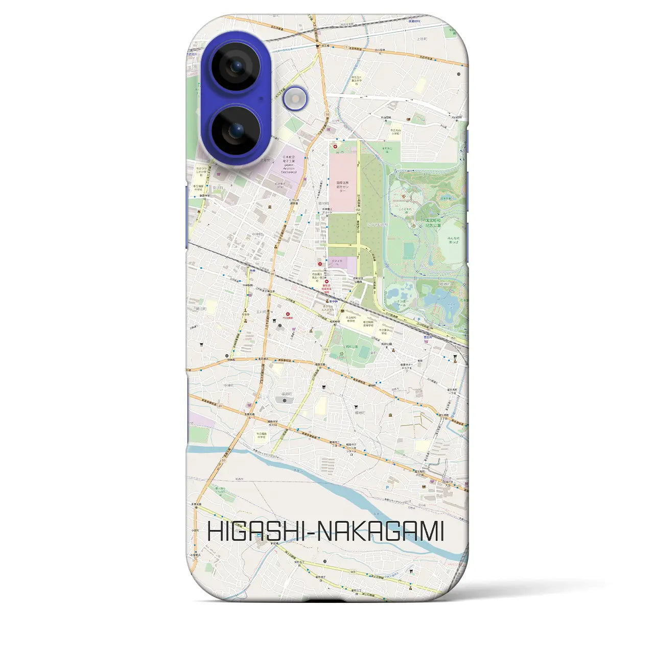 【東中神(東京都)】地図柄iPhoneケース(バックカバータイプ)ナチュラル・iPhone 16 Pro Max 用