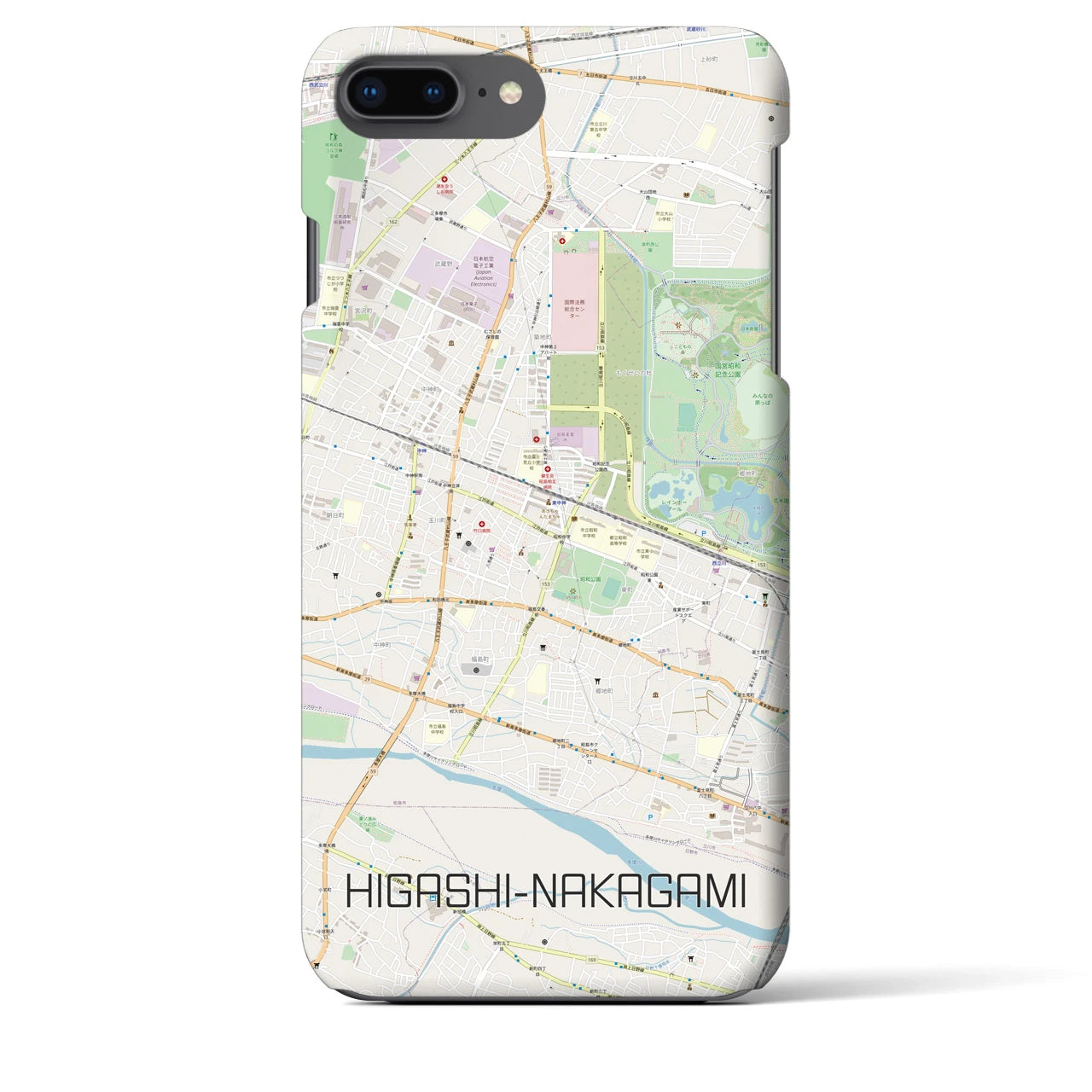 【東中神(東京都)】地図柄iPhoneケース(バックカバータイプ)