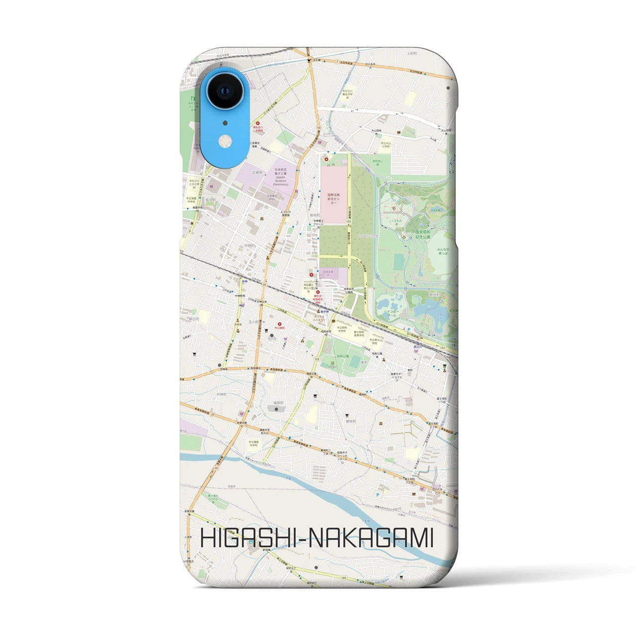 【東中神(東京都)】地図柄iPhoneケース(バックカバータイプ)