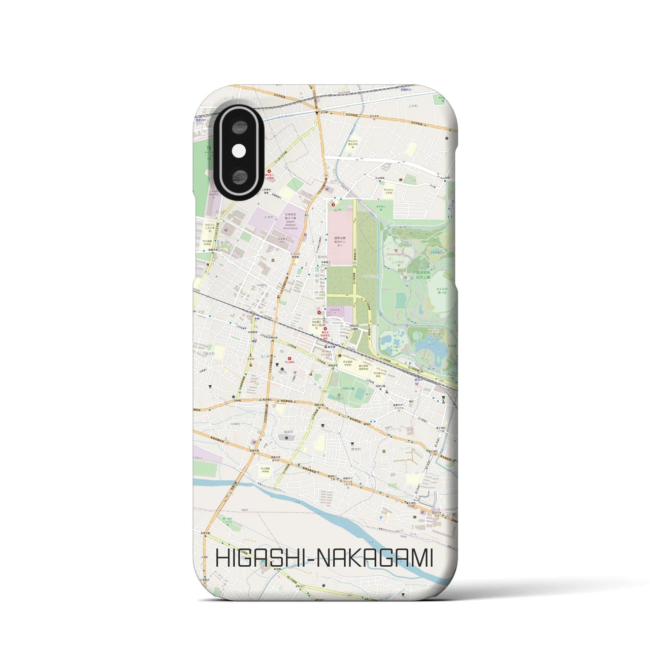 【東中神(東京都)】地図柄iPhoneケース(バックカバータイプ)