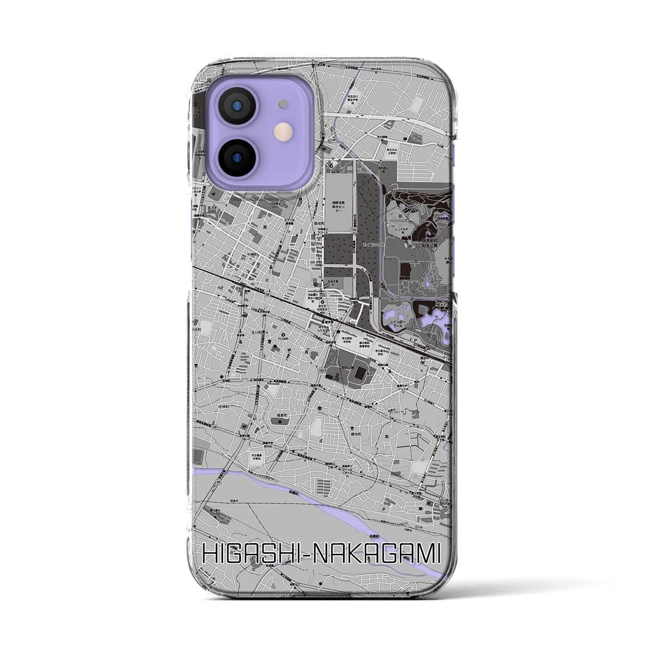 【東中神(東京都)】地図柄iPhoneケース(クリアタイプ)