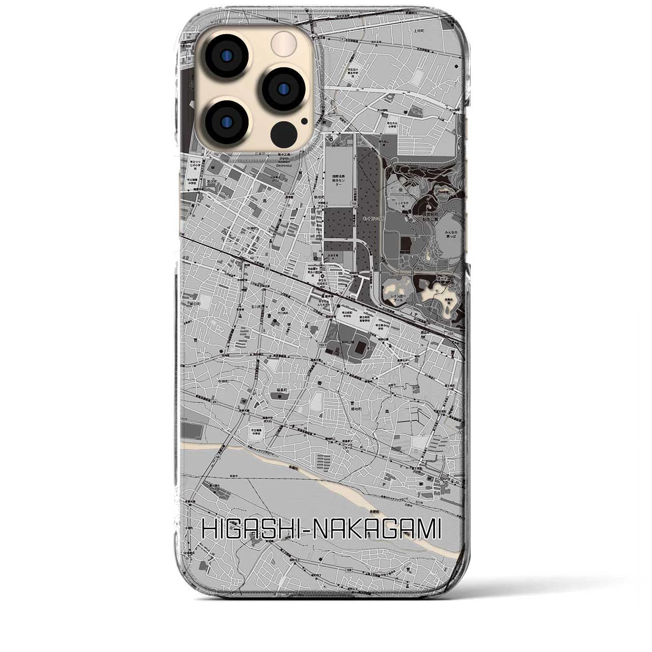 【東中神(東京都)】地図柄iPhoneケース(クリアタイプ)