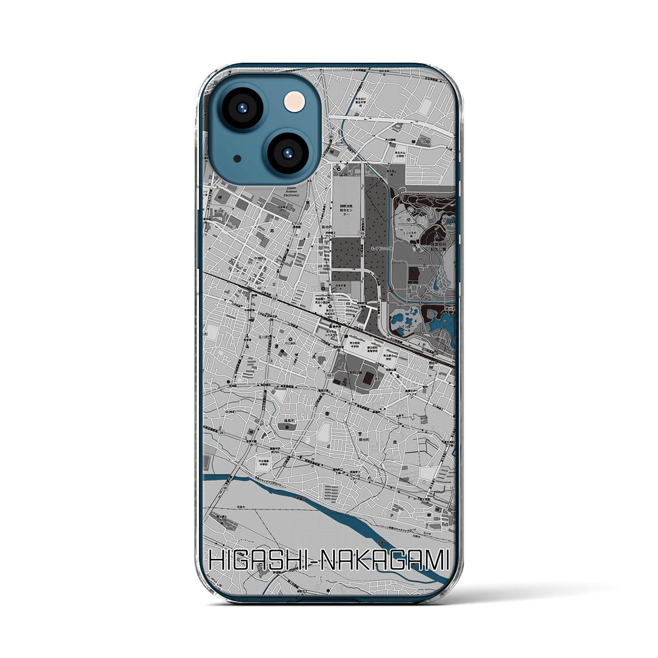 【東中神(東京都)】地図柄iPhoneケース(クリアタイプ)