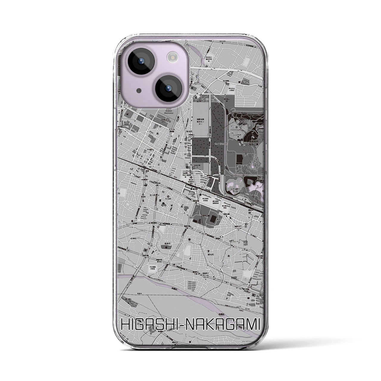 【東中神(東京都)】地図柄iPhoneケース(クリアタイプ)
