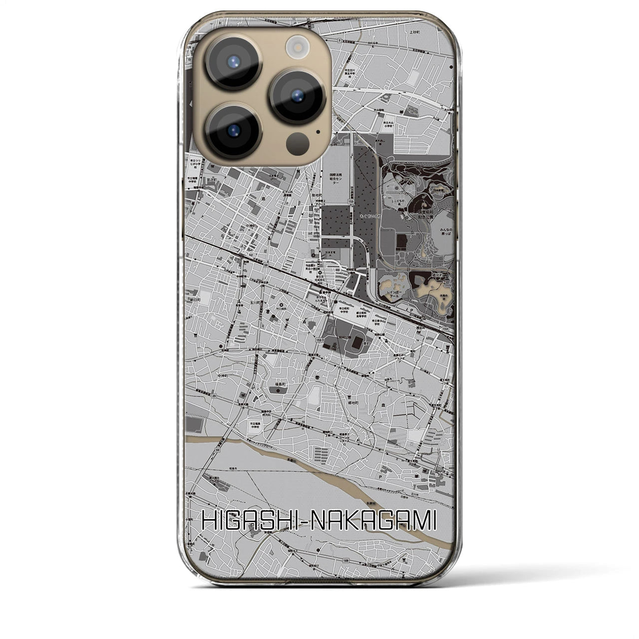 【東中神(東京都)】地図柄iPhoneケース(クリアタイプ)