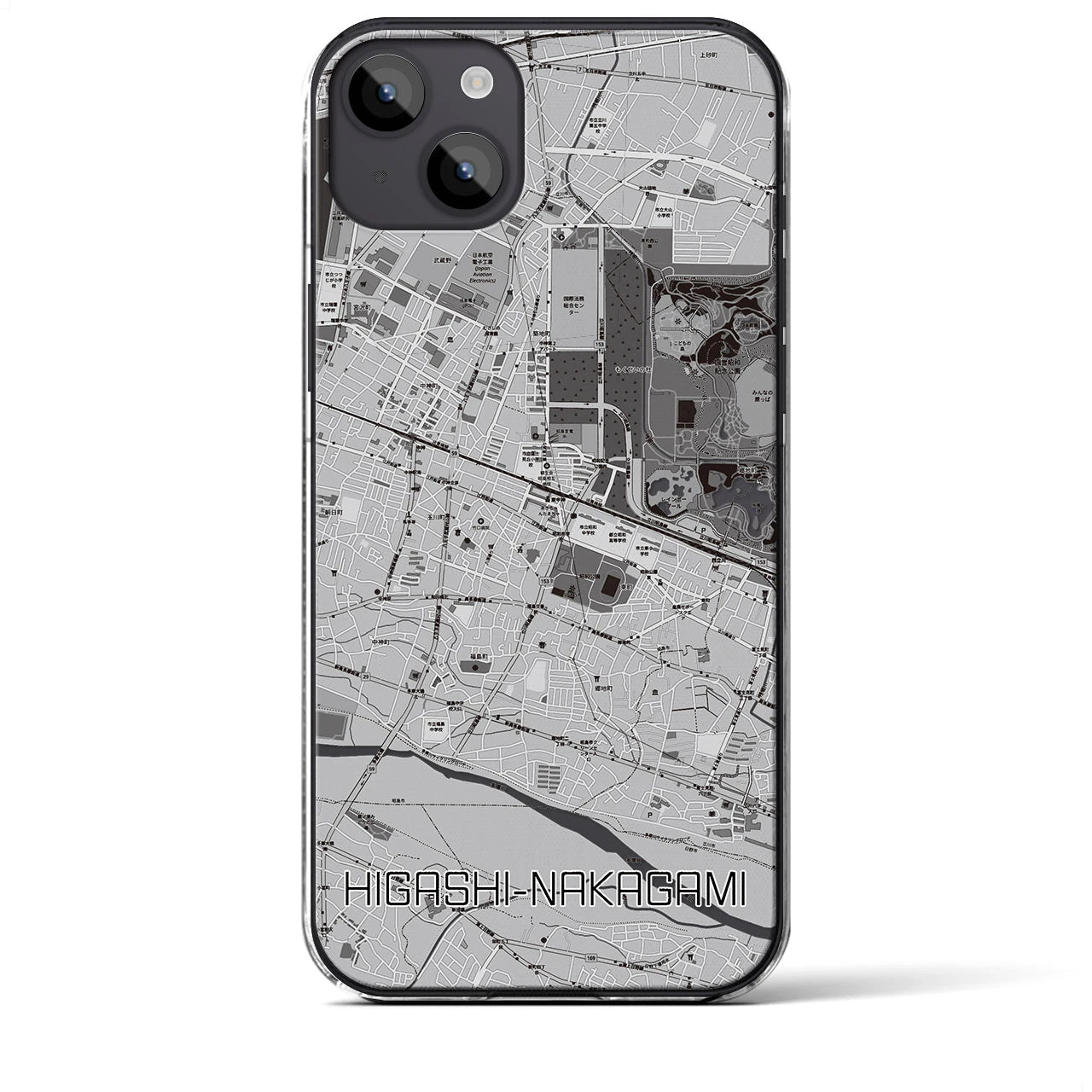 【東中神(東京都)】地図柄iPhoneケース(クリアタイプ)