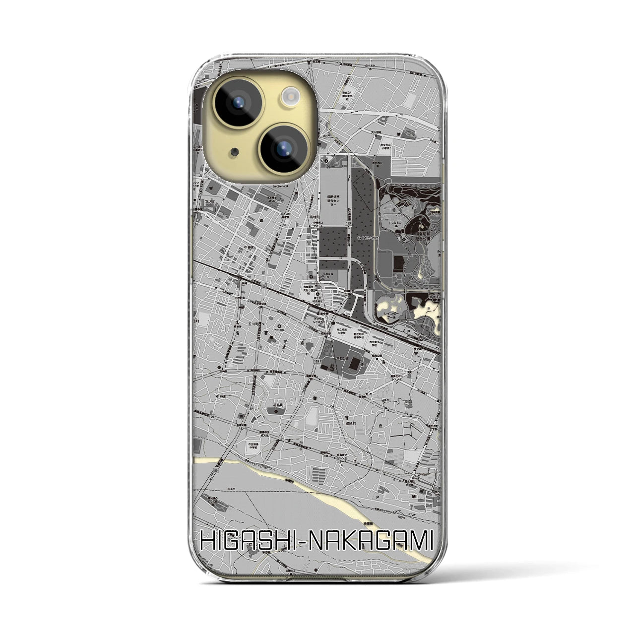 【東中神(東京都)】地図柄iPhoneケース(クリアタイプ)
