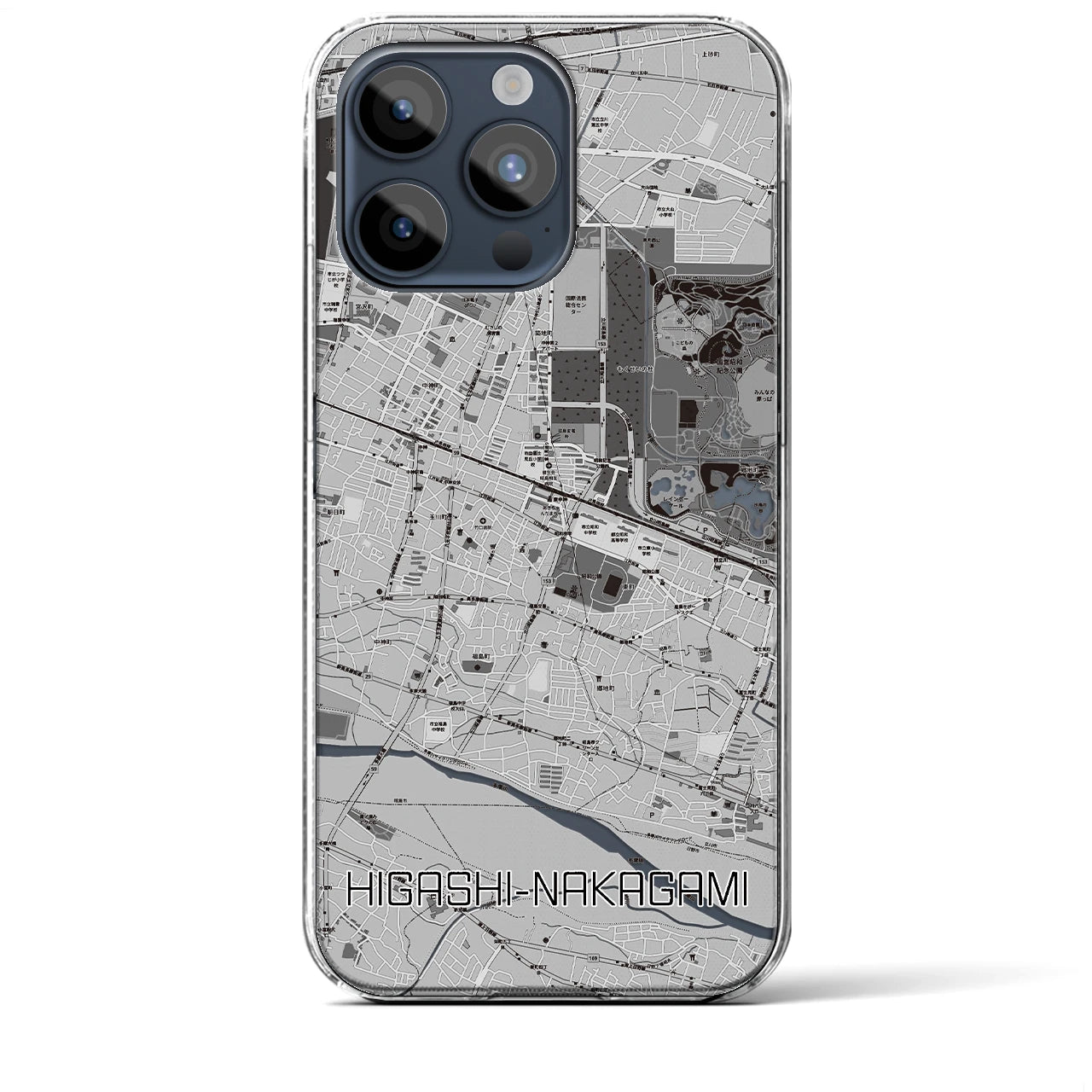 【東中神(東京都)】地図柄iPhoneケース(クリアタイプ)