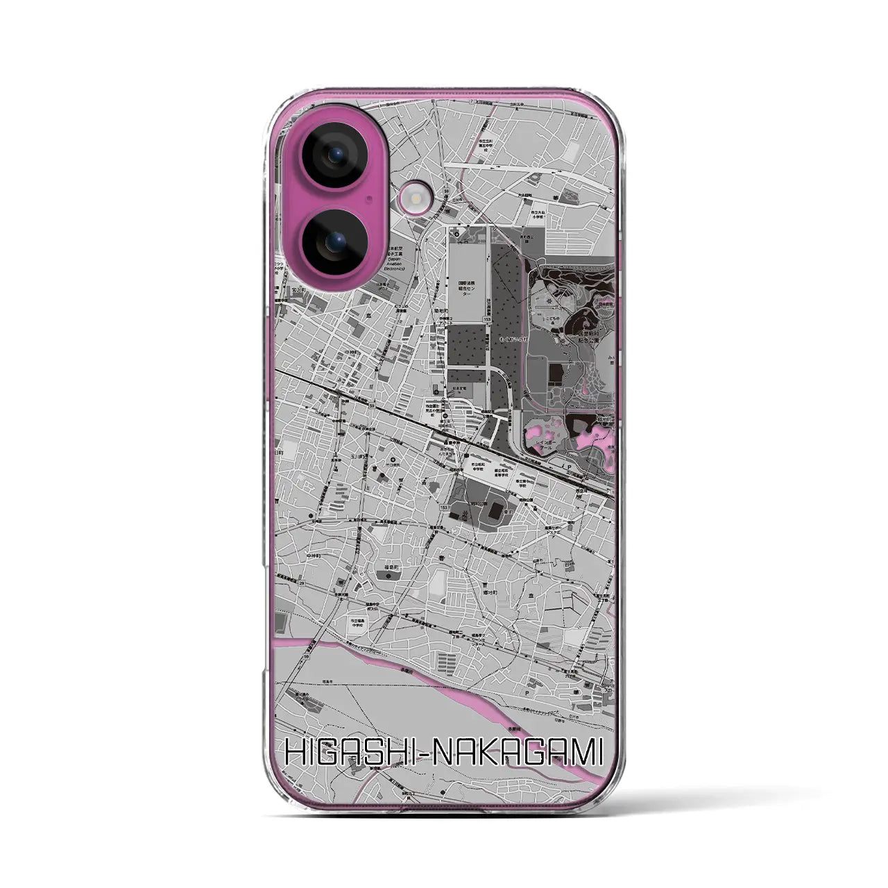 【東中神(東京都)】地図柄iPhoneケース(クリアタイプ)