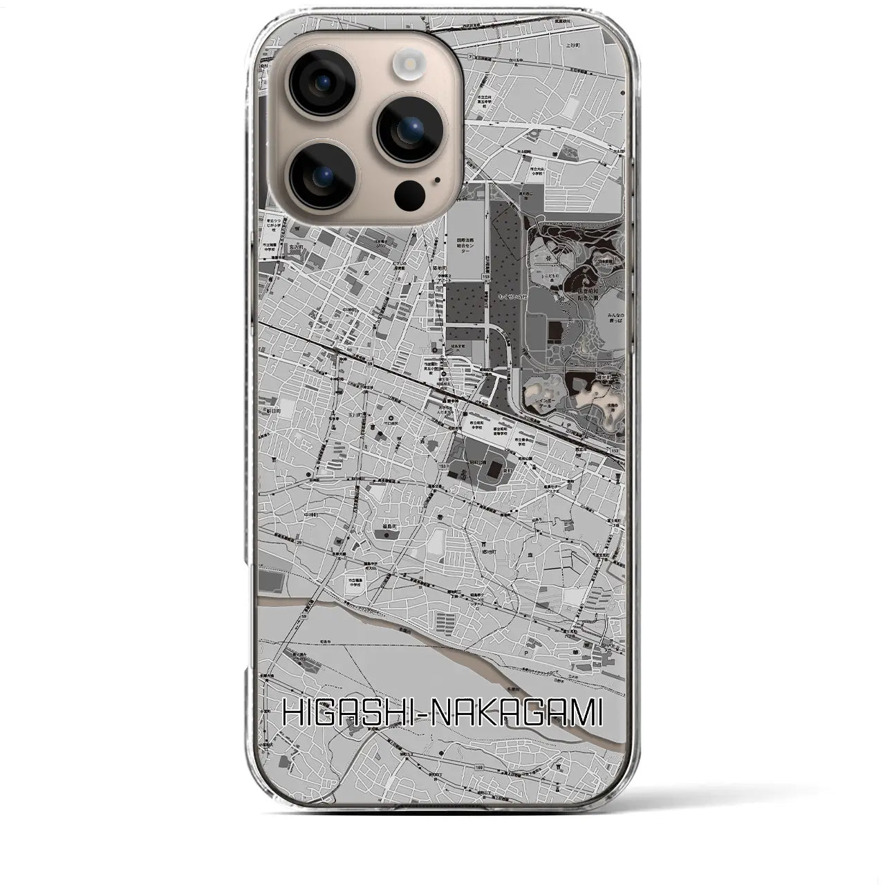 【東中神(東京都)】地図柄iPhoneケース(クリアタイプ)