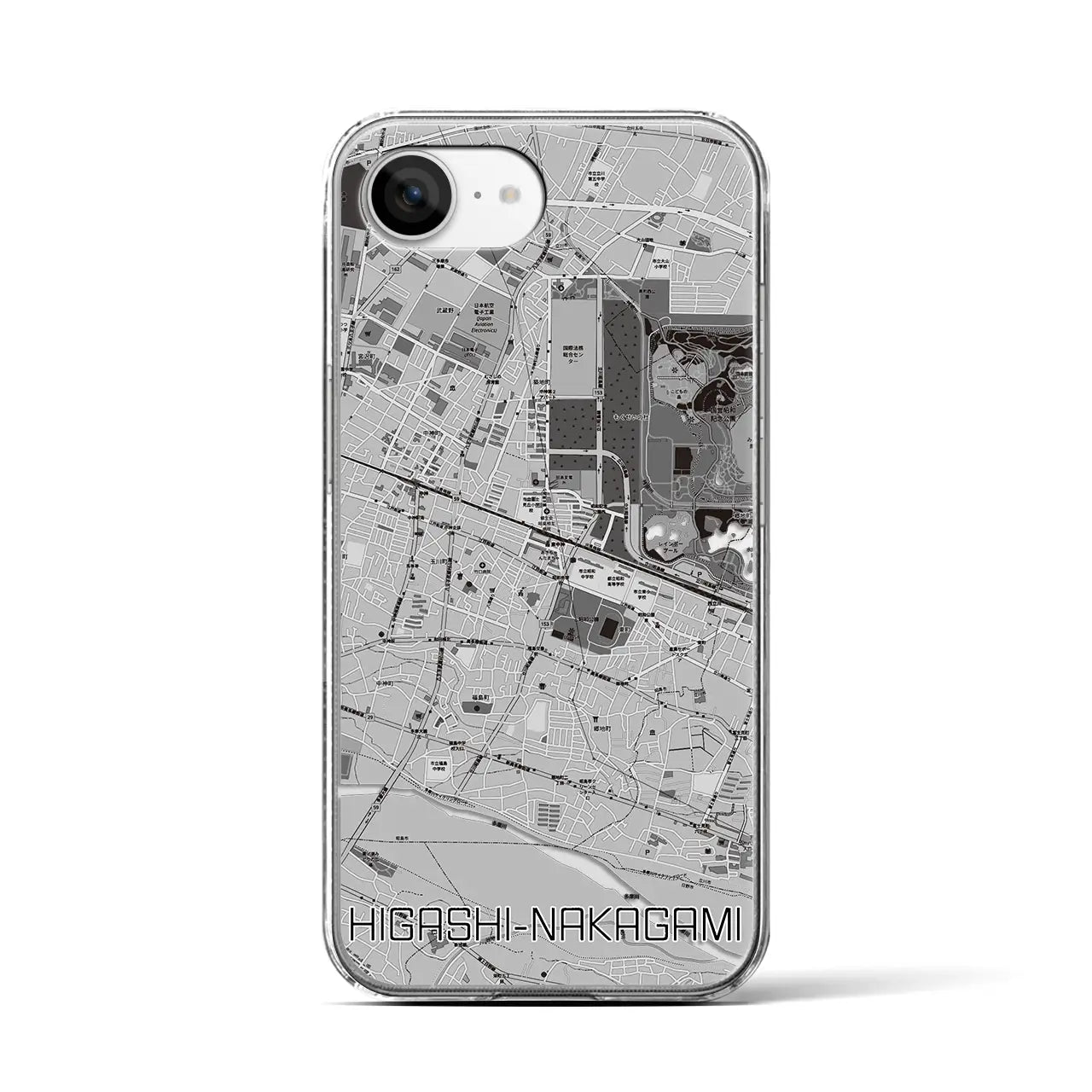 【東中神(東京都)】地図柄iPhoneケース(クリアタイプ)