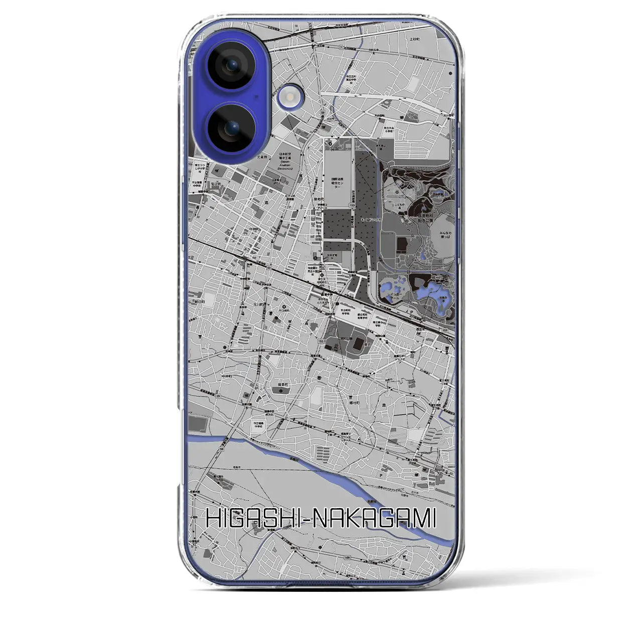 【東中神(東京都)】地図柄iPhoneケース(クリアタイプ)