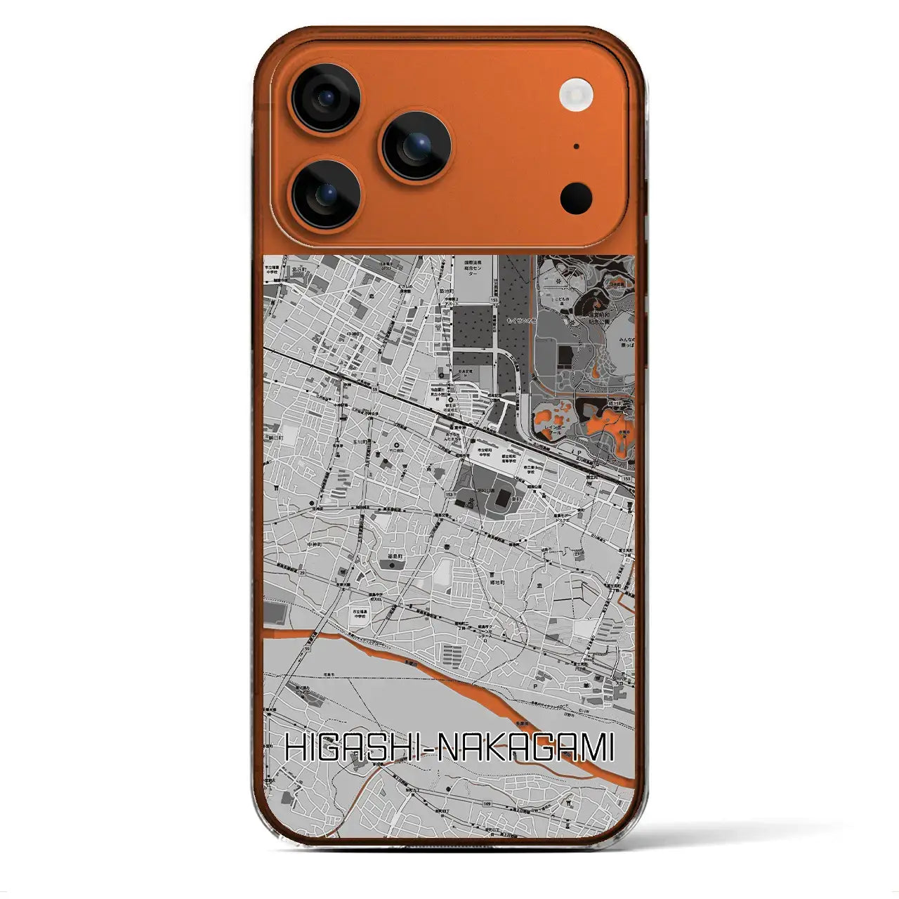【東中神(東京都)】地図柄iPhoneケース(クリアタイプ)