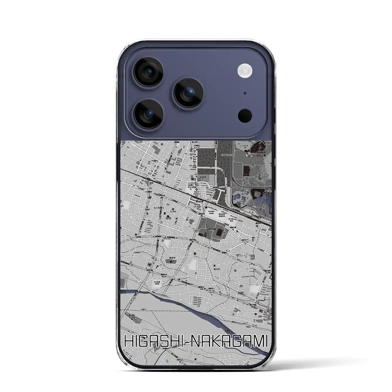 【東中神(東京都)】地図柄iPhoneケース(クリアタイプ)