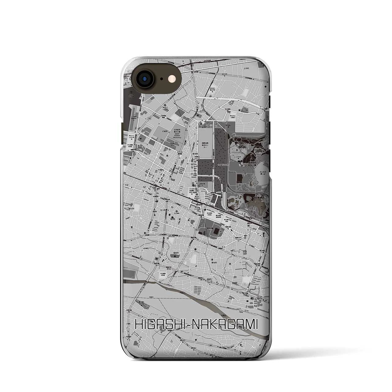 【東中神(東京都)】地図柄iPhoneケース(クリアタイプ)