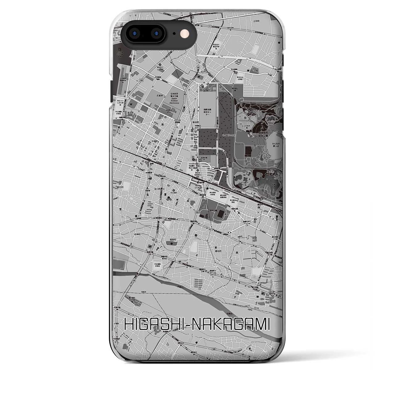 【東中神(東京都)】地図柄iPhoneケース(クリアタイプ)