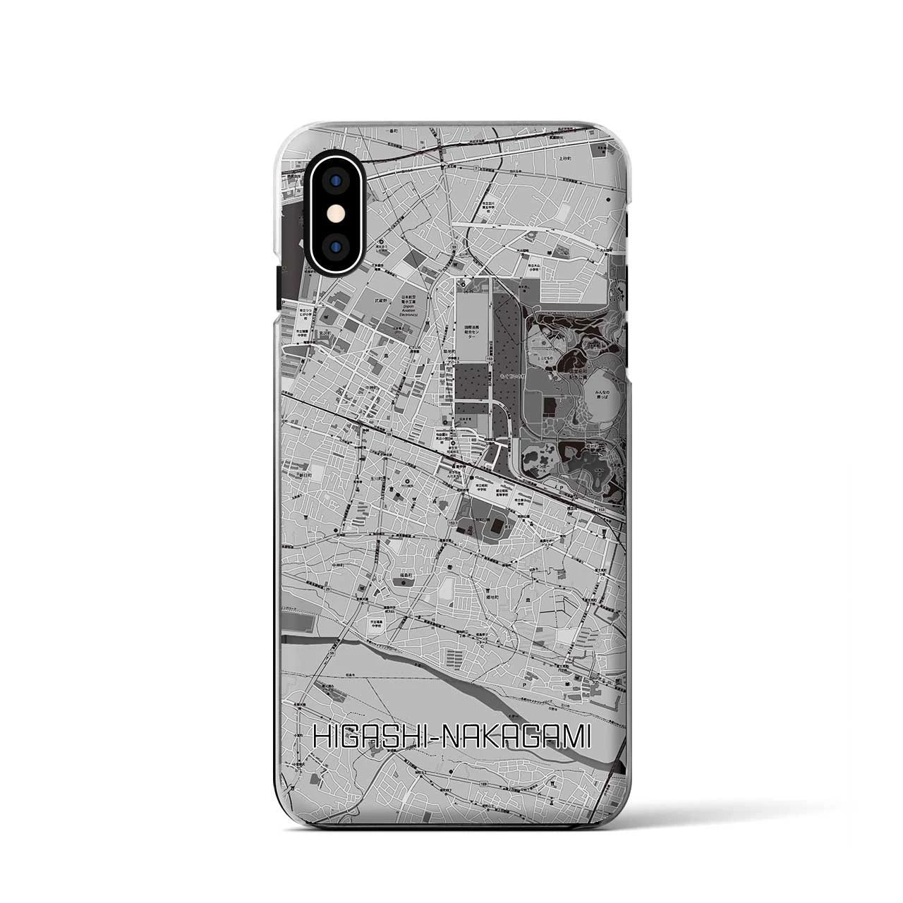 【東中神(東京都)】地図柄iPhoneケース(クリアタイプ)