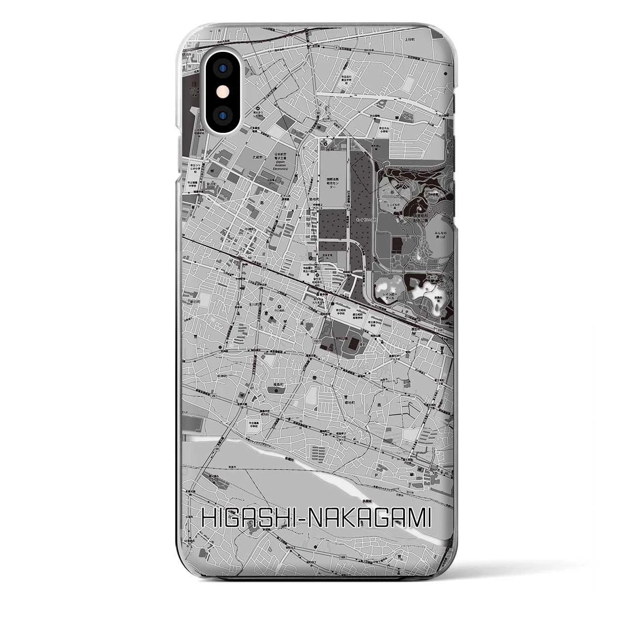【東中神(東京都)】地図柄iPhoneケース(クリアタイプ)