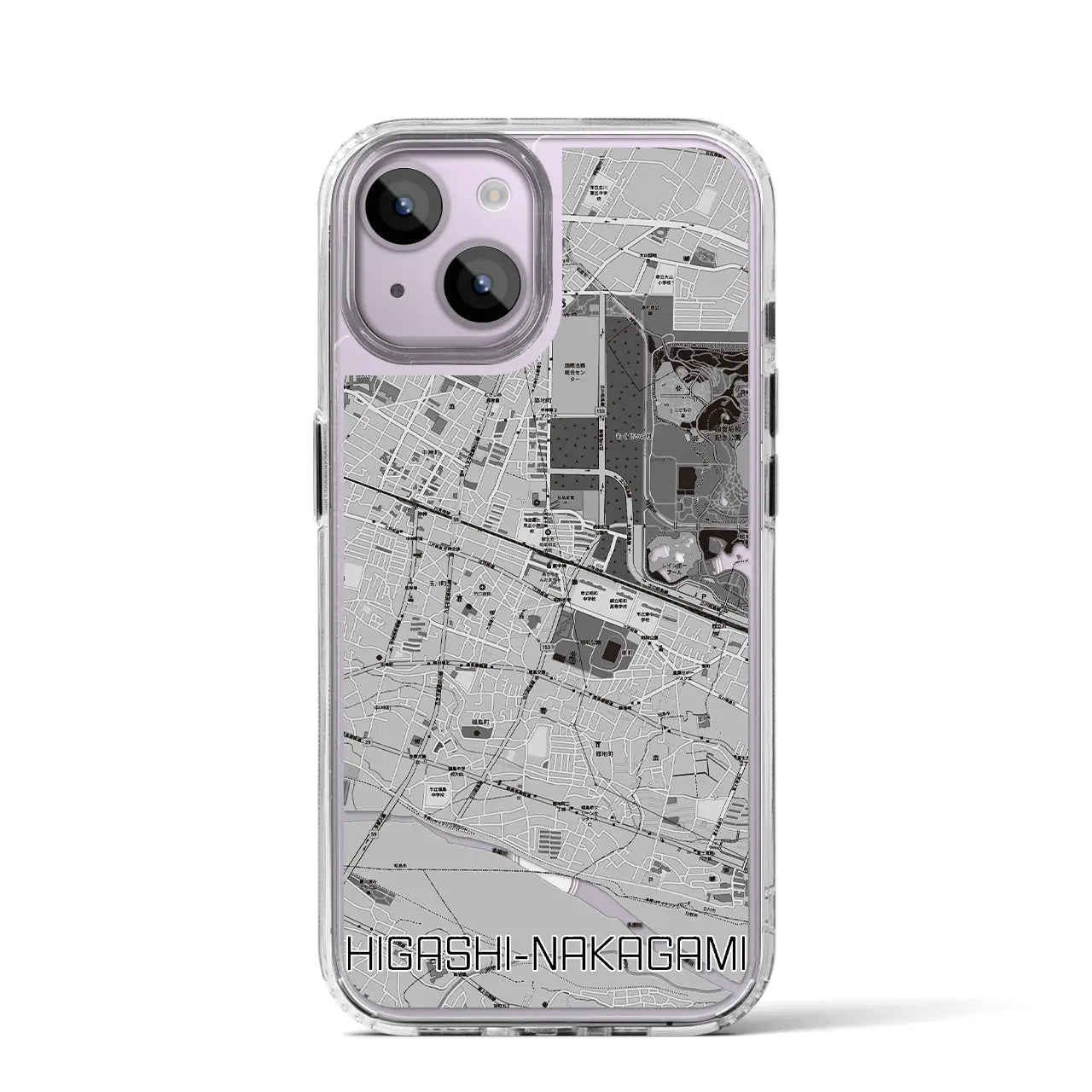 【東中神(東京都)】地図柄iPhoneケース(MagSafeタイプ)