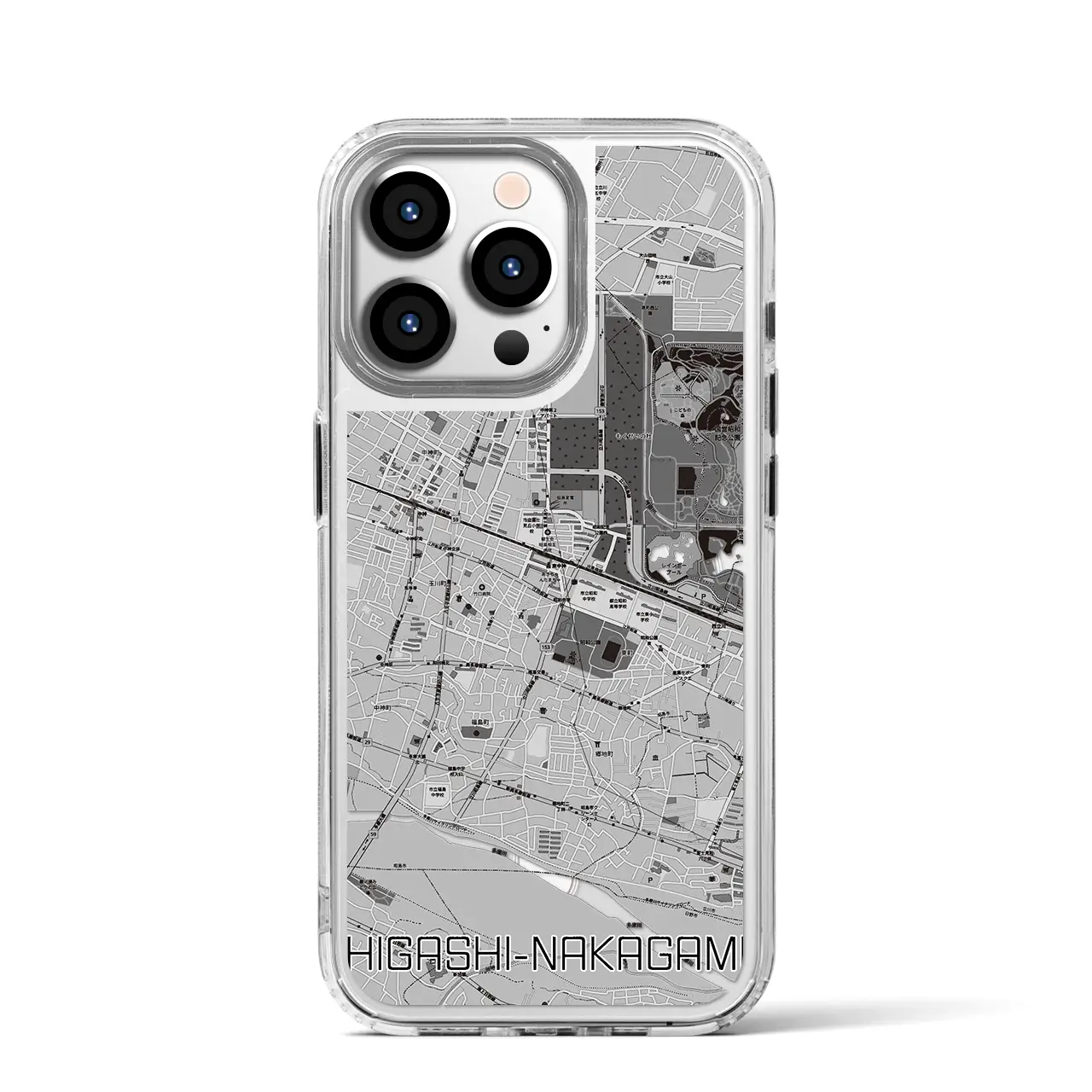 【東中神(東京都)】地図柄iPhoneケース(MagSafeタイプ)